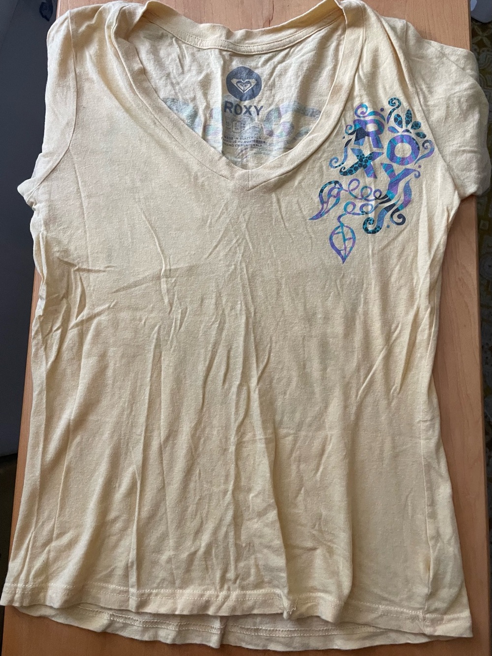 Y2K! Bundle Of 3 Roxy T Shirts. Yellow Small-Medium. Juniors. New With Tags! - Picture 5 of 10